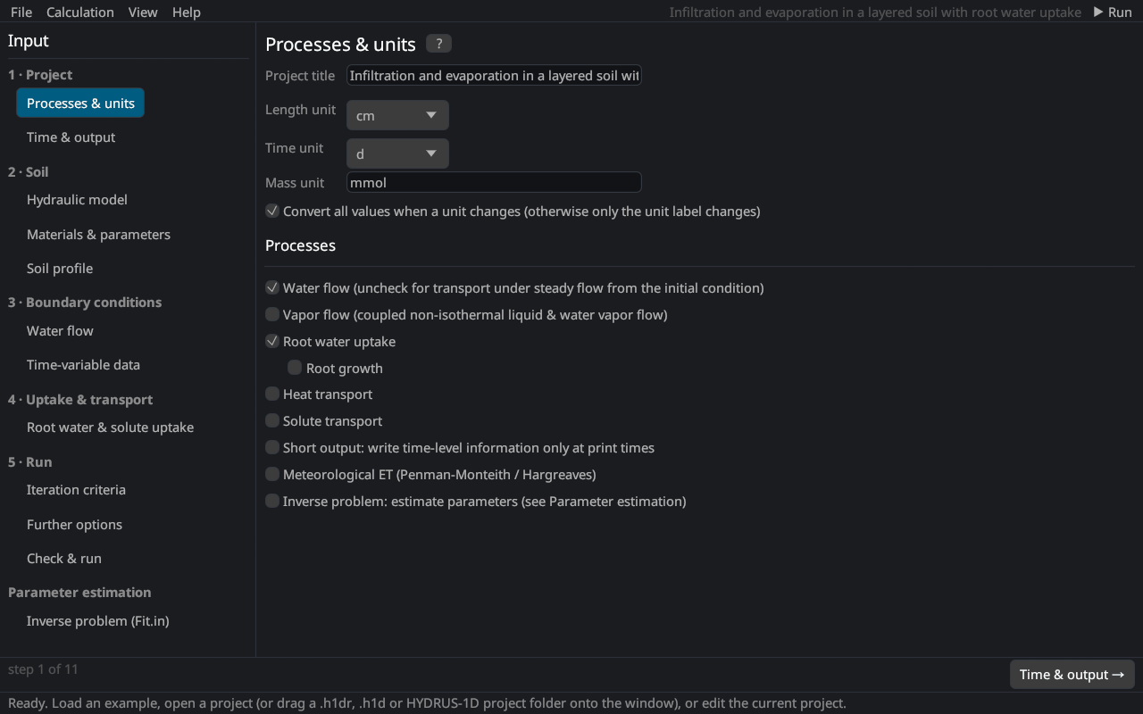 The page Processes & units.