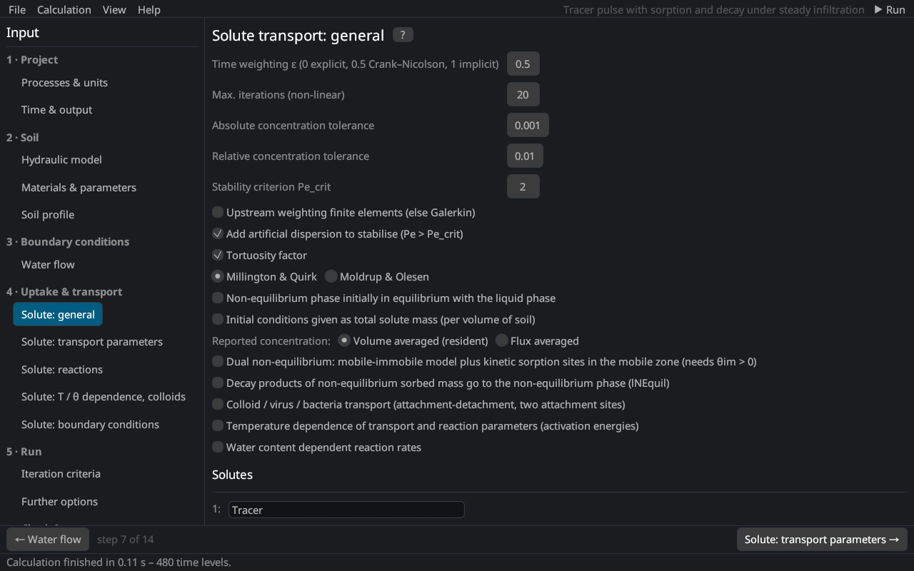 The page Solute transport: general.